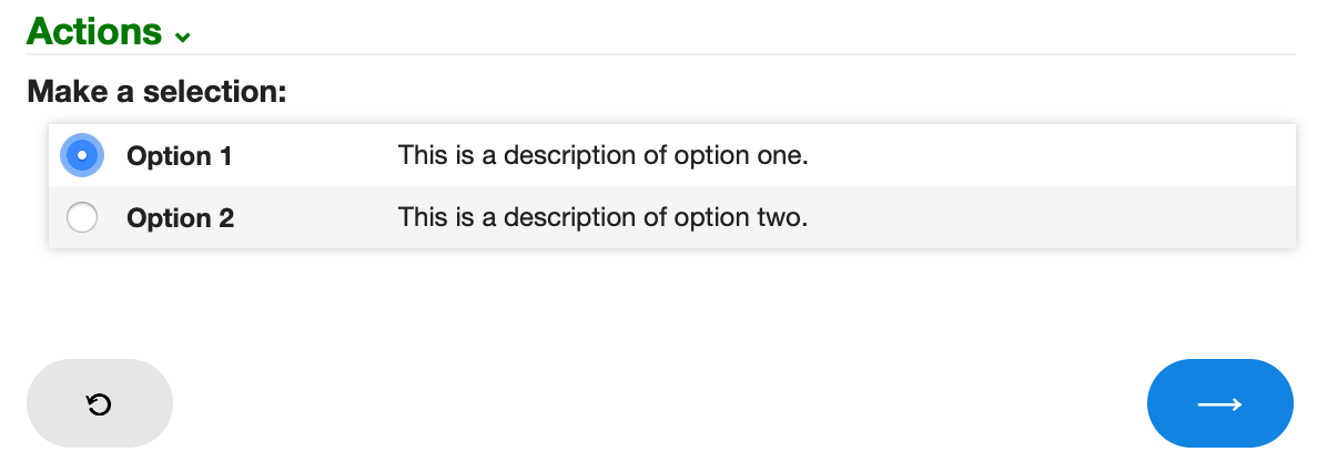 Example of a sheet selection column